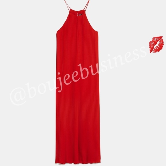 ZARA BNWT Wide Leg Pleated Halter Jumpsuit - Picture 5 of 5